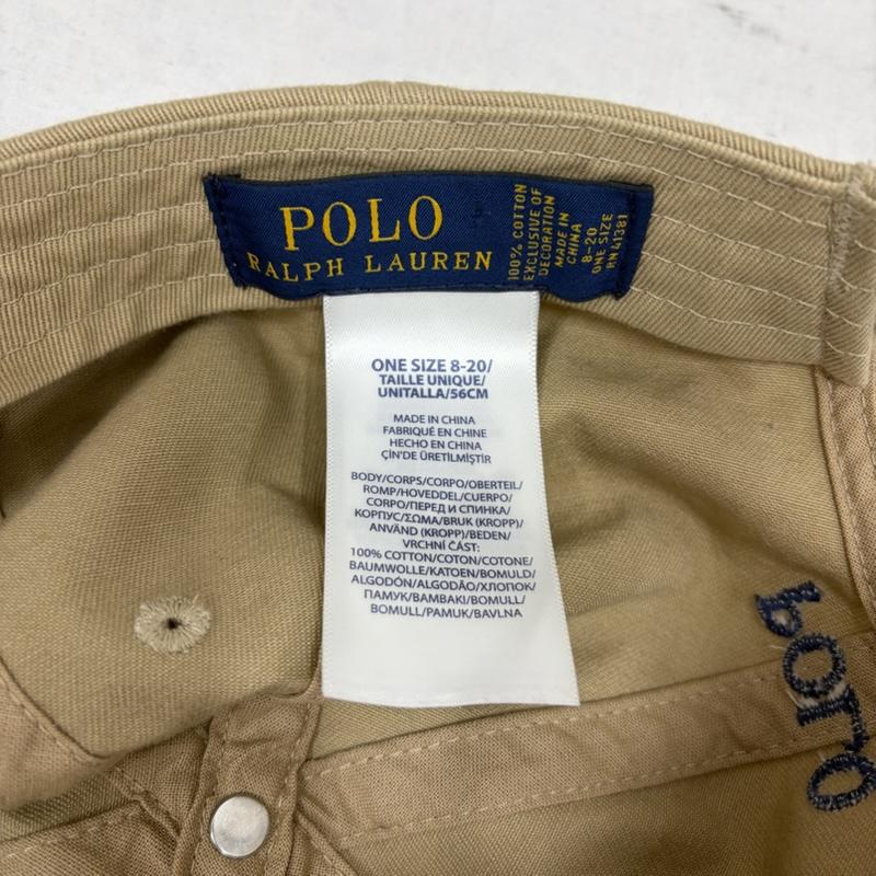 ポロラルフローレン POLO RALPH LAUREN 帽子 キャップ ベースボール キャップ ポニー刺繍 ロゴ - ワンポイント X ロゴ、文字 X 刺繍 ベージュ / ベージュ / beige X 紺 / ネイビー / navy メンズ USED 古着 中古 50165127
