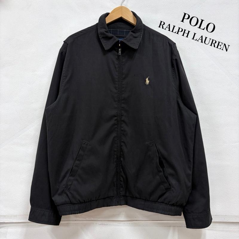 ポロラルフローレン POLO RALPH LAUREN ジャケット、上着 ジャンパー、ブルゾン スイングトップ ジャケット ブルゾン ジップアップ ポニー刺繡 M ワンポイント X ロゴ、文字 X 刺繍 黒 / ブラック / black X ベージュ / ベージュ / beige メンズ USED 古着 中古 50165132