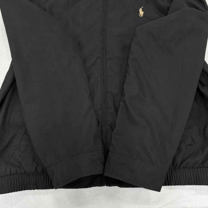 ポロラルフローレン POLO RALPH LAUREN ジャケット、上着 ジャンパー、ブルゾン スイングトップ ジャケット ブルゾン ジップアップ ポニー刺繡 M ワンポイント X ロゴ、文字 X 刺繍 黒 / ブラック / black X ベージュ / ベージュ / beige メンズ USED 古着 中古 50165132