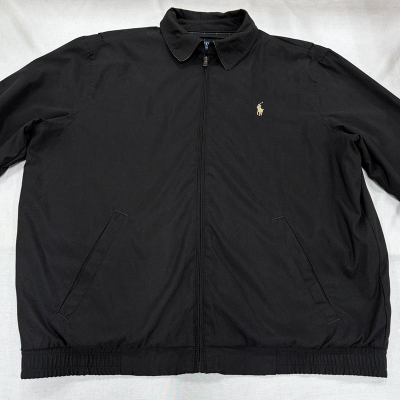 ポロラルフローレン POLO RALPH LAUREN ジャケット、上着 ジャンパー、ブルゾン スイングトップ ジャケット ブルゾン ジップアップ ポニー刺繡 M ワンポイント X ロゴ、文字 X 刺繍 黒 / ブラック / black X ベージュ / ベージュ / beige メンズ USED 古着 中古 50165132