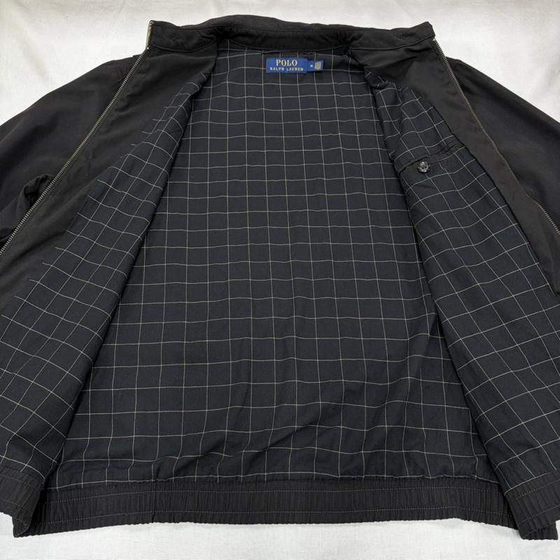 ポロラルフローレン POLO RALPH LAUREN ジャケット、上着 ジャンパー、ブルゾン スイングトップ ジャケット ブルゾン ジップアップ ポニー刺繡 M ワンポイント X ロゴ、文字 X 刺繍 黒 / ブラック / black X ベージュ / ベージュ / beige メンズ USED 古着 中古 50165132