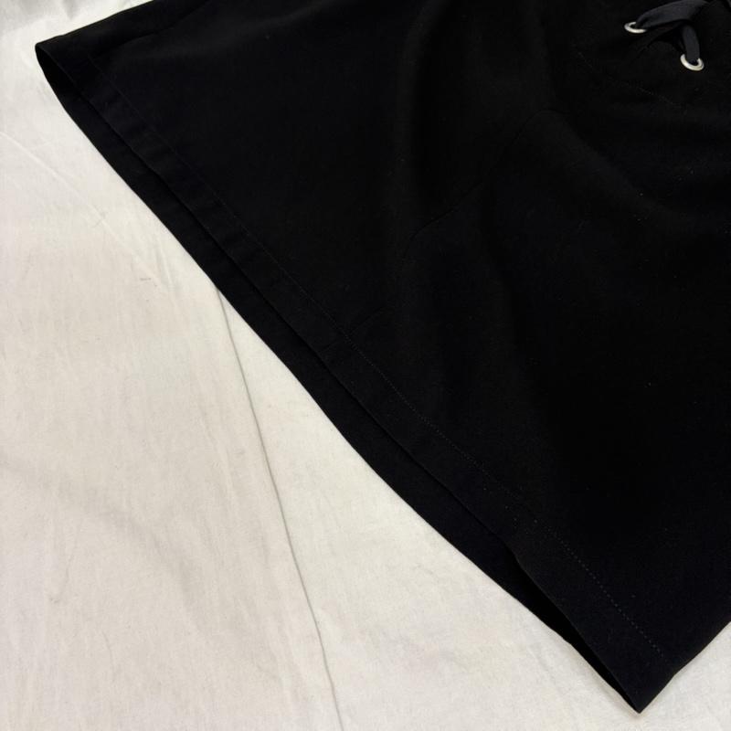 リミフゥ LIMI feu チュニック 半袖 リボンドルマンワンピース 変形 編み上げ lo-d12-900 アーカイブ ヨウジヤマモト made in japan - 無地 黒 / ブラック / black レディース USED 古着 中古 50165138