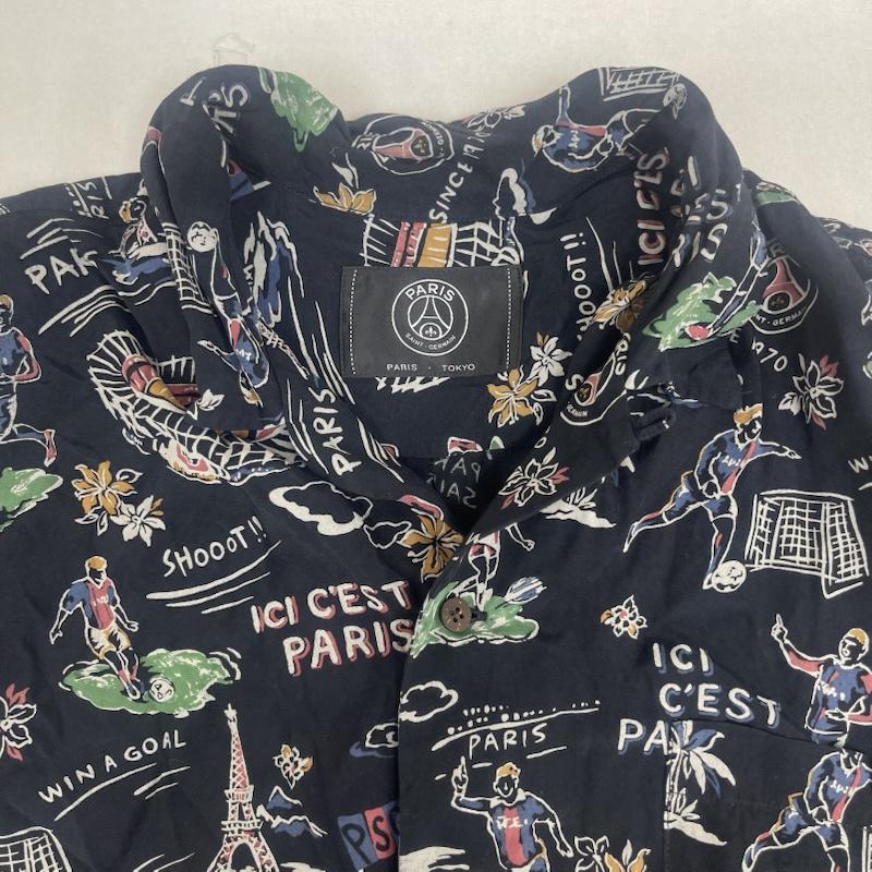 古着 USED シャツ、ブラウス 半袖 Paris Saint-Germain × エディフィス 別注 レーヨン アロハ シャツ XL 黒 / ブラック / black メンズ USED 古着 中古 50165140