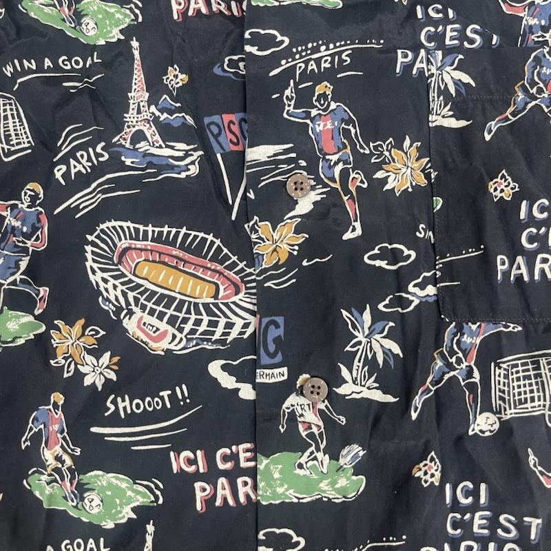古着 USED シャツ、ブラウス 半袖 Paris Saint-Germain × エディフィス 別注 レーヨン アロハ シャツ XL 黒 / ブラック / black メンズ USED 古着 中古 50165140