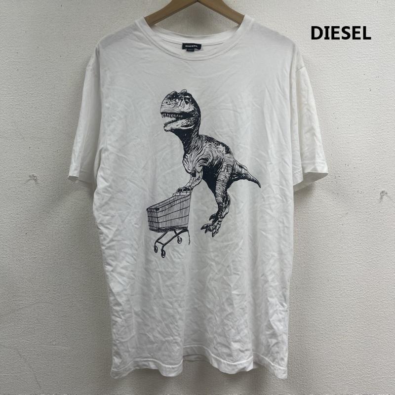 ディーゼル DIESEL Tシャツ 半袖 T-JOE-RU MAGLIETTA プリント Tシャツ カットソー XL 白 / ホワイト / white メンズ USED 古着 中古 50165141