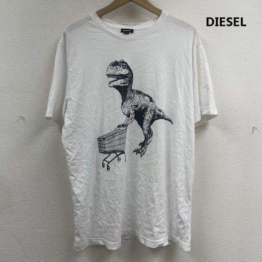 ディーゼル DIESEL Tシャツ 半袖 T-JOE-RU MAGLIETTA プリント Tシャツ カットソー XL 白 / ホワイト / white メンズ USED 古着 中古 50165141