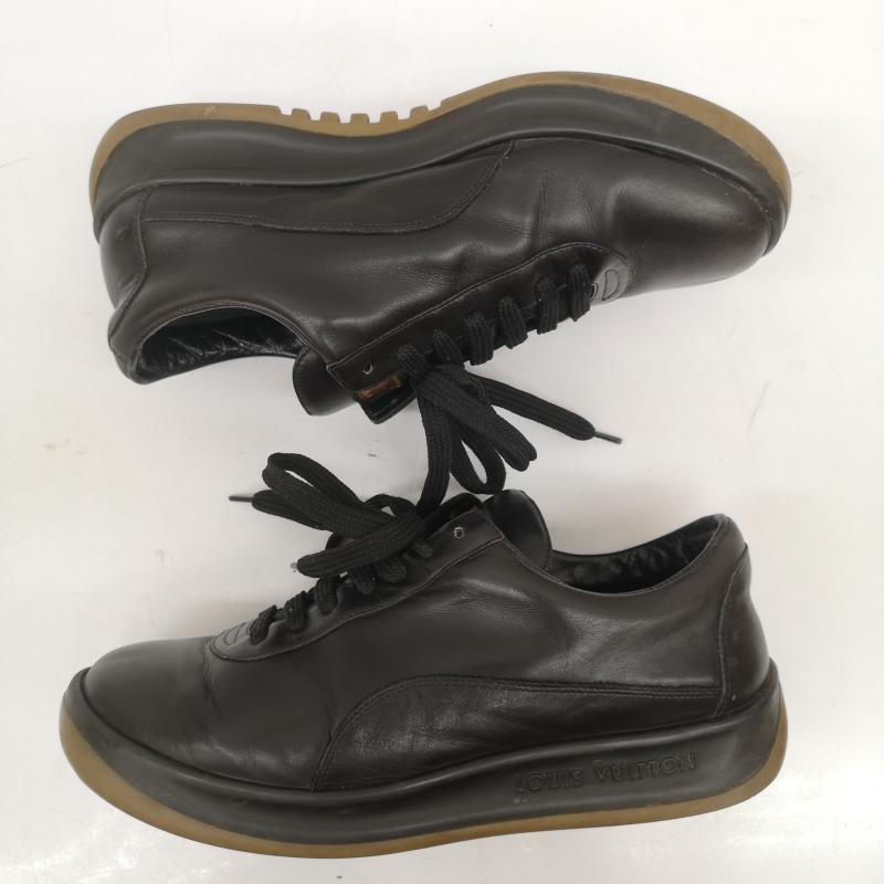 ルイヴィトン LOUIS VUITTON スニーカー スニーカー MA0051 オール レザー スニーカー 38 24.5cm 黒 / ブラック / black レディース USED 古着 中古 50165146