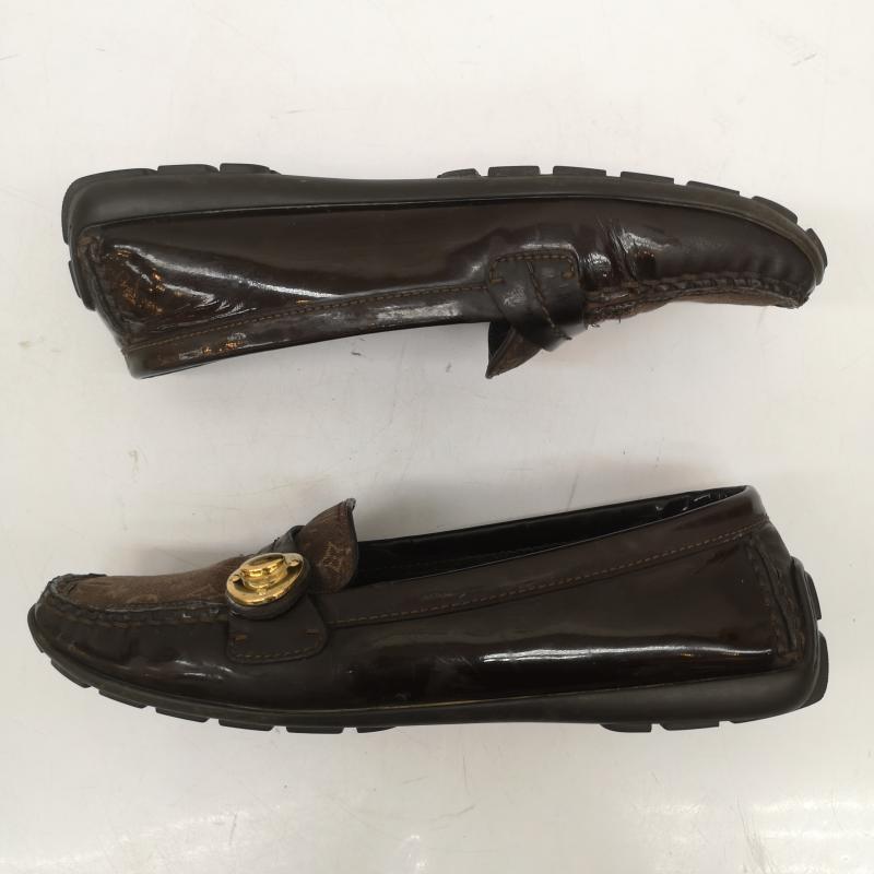 ルイヴィトン LOUIS VUITTON ローファー ローファー FA 0056 モノグラム パテント ローファー 37.5 24.0cm 茶 / ブラウン / brown レディース USED 古着 中古 50165148