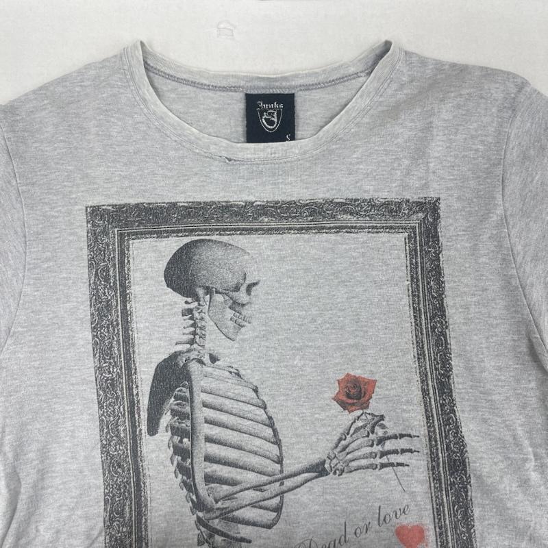 古着 USED Tシャツ 半袖 Junks Dead or love スケルトン ドクロ プリント Tシャツ カットソー S 灰 / グレー / gray メンズ USED 古着 中古 50165151