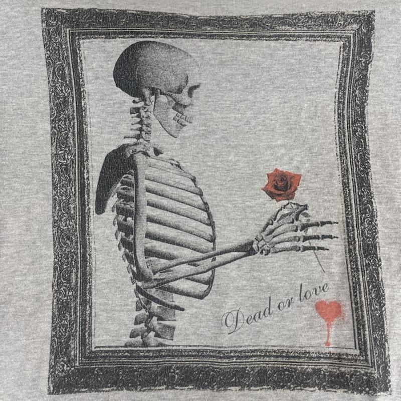 古着 USED Tシャツ 半袖 Junks Dead or love スケルトン ドクロ プリント Tシャツ カットソー S 灰 / グレー / gray メンズ USED 古着 中古 50165151