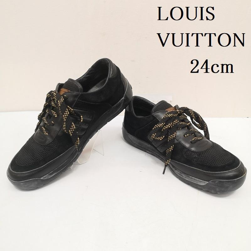 ルイヴィトン LOUIS VUITTON スニーカー スニーカー GO 0063 レザー スニーカー 37.5 24.0cm 黒 / ブラック / black レディース USED 古着 中古 50165153