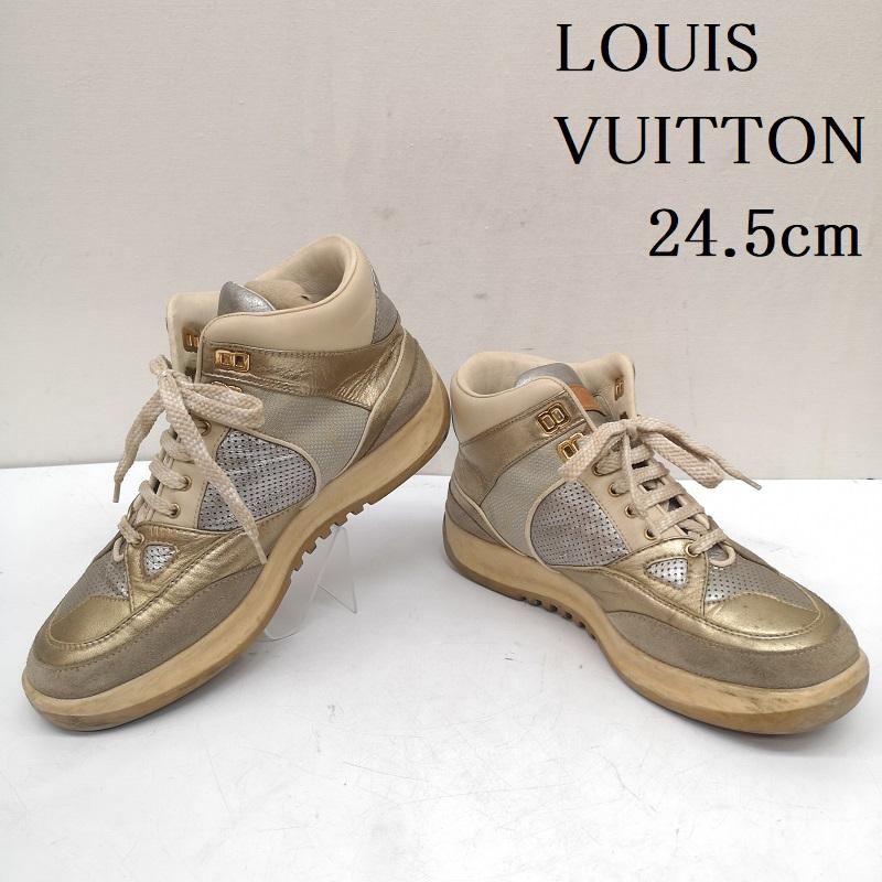 ルイヴィトン LOUIS VUITTON スニーカー スニーカー MA0043 メタリック ハイカット スニーカー 38 24.5cm レディース USED 古着 中古 50165154