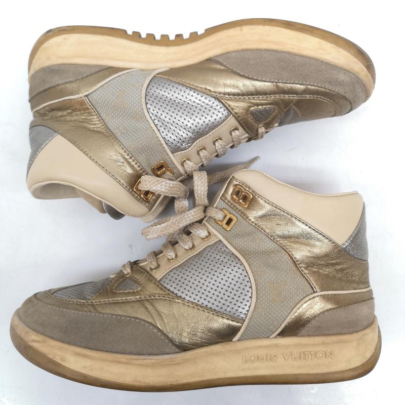 ルイヴィトン LOUIS VUITTON スニーカー スニーカー MA0043 メタリック ハイカット スニーカー 38 24.5cm レディース USED 古着 中古 50165154