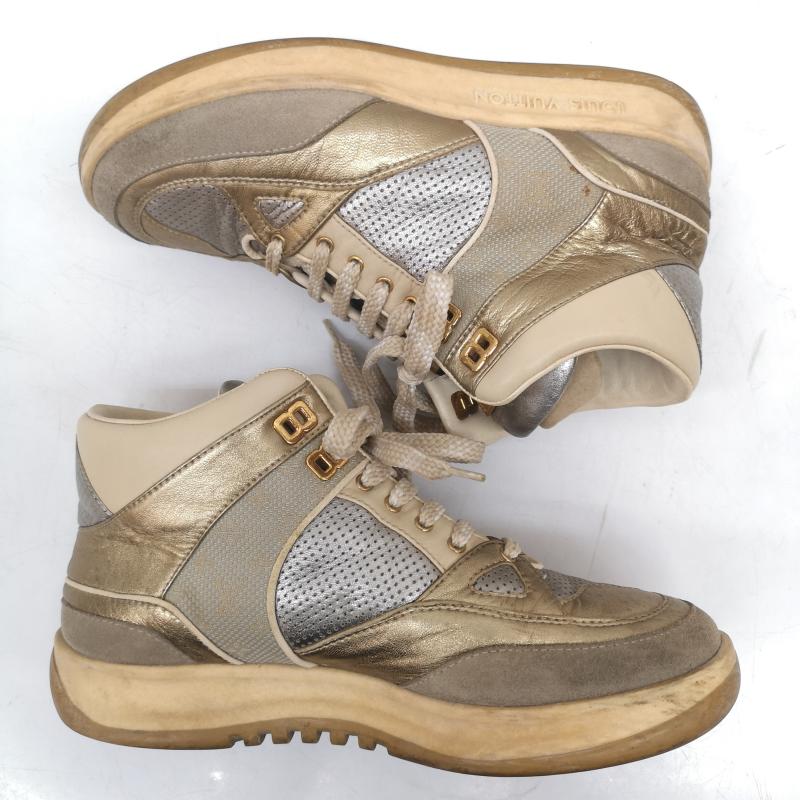 ルイヴィトン LOUIS VUITTON スニーカー スニーカー MA0043 メタリック ハイカット スニーカー 38 24.5cm レディース USED 古着 中古 50165154