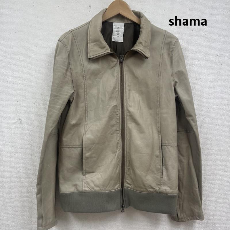 シャマ shama ジャケット、上着 レザージャケット 牛革 ジップアップ ブルゾン レザージャケット タグ付き sh15f1008 42 ベージュ / ベージュ / beige メンズ USED 古着 中古 50165155