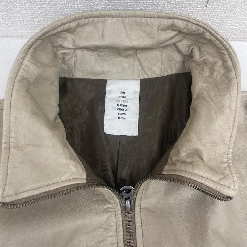 シャマ shama ジャケット、上着 レザージャケット 牛革 ジップアップ ブルゾン レザージャケット タグ付き sh15f1008 42 ベージュ / ベージュ / beige メンズ USED 古着 中古 50165155