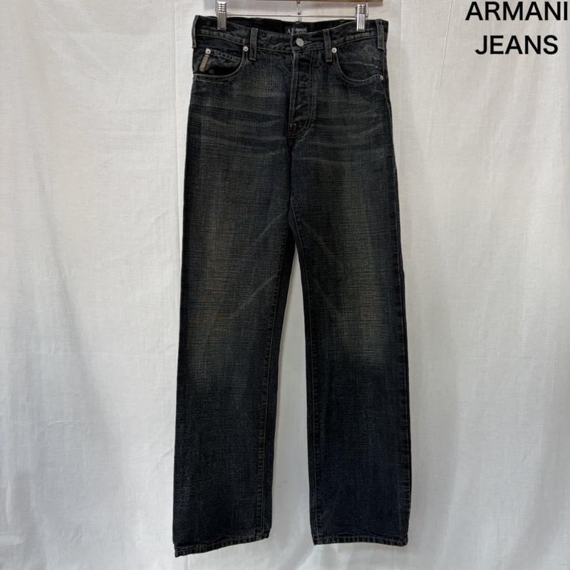 アルマーニ ジーンズ ARMANI JEANS パンツ デニム、ジーンズ AJ ECO-WASH デニムパンツ made in itary 30インチ 無地 紺 / ネイビー / navy メンズ USED 古着 中古 50165156