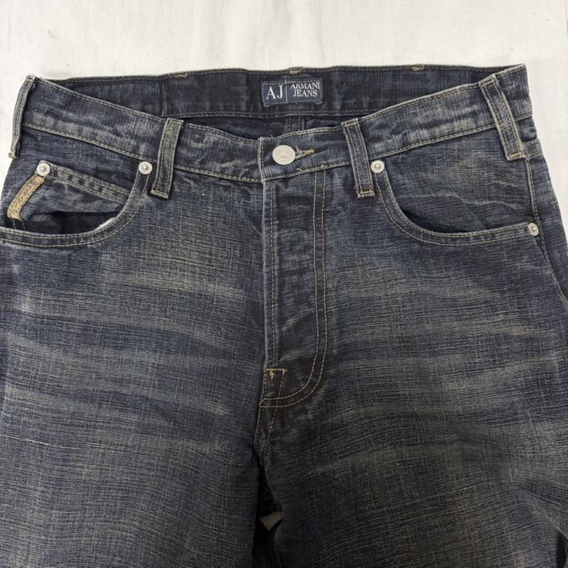 アルマーニ ジーンズ ARMANI JEANS パンツ デニム、ジーンズ AJ ECO-WASH デニムパンツ made in itary 30インチ 無地 紺 / ネイビー / navy メンズ USED 古着 中古 50165156