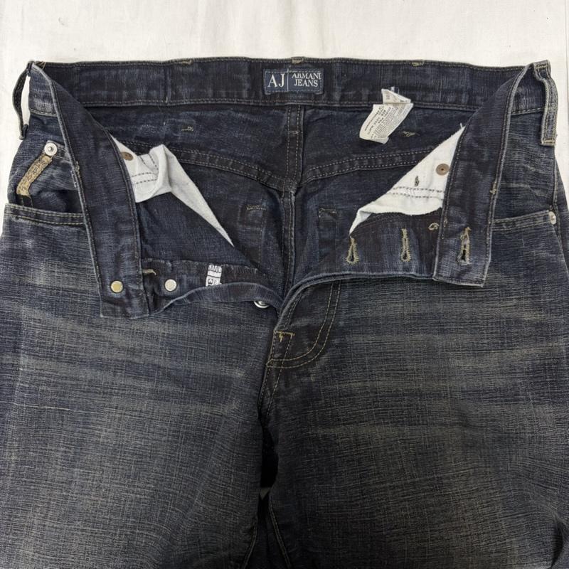 アルマーニ ジーンズ ARMANI JEANS パンツ デニム、ジーンズ AJ ECO-WASH デニムパンツ made in itary 30インチ 無地 紺 / ネイビー / navy メンズ USED 古着 中古 50165156