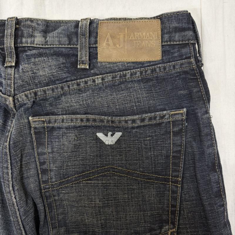 アルマーニ ジーンズ ARMANI JEANS パンツ デニム、ジーンズ AJ ECO-WASH デニムパンツ made in itary 30インチ 無地 紺 / ネイビー / navy メンズ USED 古着 中古 50165156