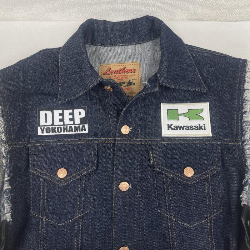 カドヤ KADOYA ベスト ベスト 刺繍 ワッペン カットオフ レースアップ デニム ベスト 4L インディゴ / インディゴ / Indigo メンズ USED 古着 中古 50165157