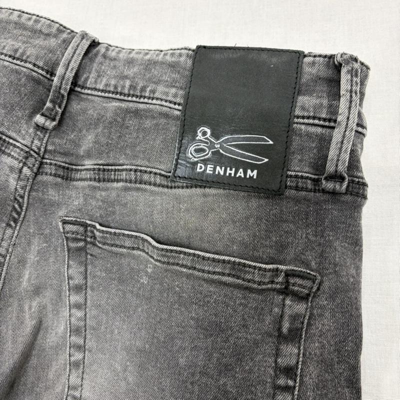 デンハム DENHAM パンツ デニム、ジーンズ スリムフィット スキニー デニム ジーンズ ボタンフライ ダメージ加工 28インチ ダメージ加工 灰 / グレー / gray メンズ USED 古着 中古 50165159
