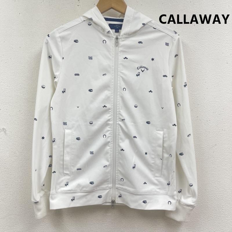 キャロウェイ CALLAWAY パーカー 長袖 総柄 ゴルフウェア ジップアップ パーカー ライトアウター 241-8158807 M 白 / ホワイト / white レディース USED 古着 中古 50165160