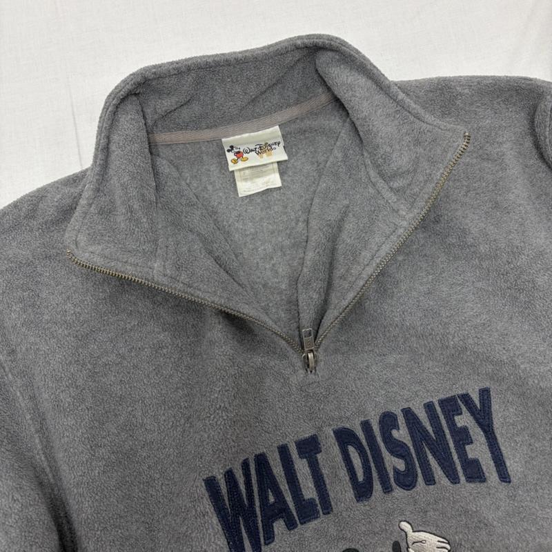 ディズニーウ゛ィンテージ DISNEYVINTAGE トレーナー 長袖 Walt Disney World ディズニー 90s オフィシャル ハーフジップ フリース ロゴ 刺繍ミッキーマウス ヴィンテージ S ロゴ、文字 X キャラクター X 刺繍 灰 / グレー / gray X 紺 / ネイビー / navy メンズ USED 古着 中古 50165162