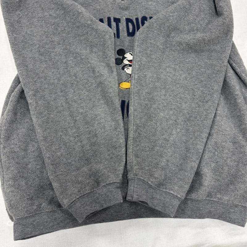 ディズニーウ゛ィンテージ DISNEYVINTAGE トレーナー 長袖 Walt Disney World ディズニー 90s オフィシャル ハーフジップ フリース ロゴ 刺繍ミッキーマウス ヴィンテージ S ロゴ、文字 X キャラクター X 刺繍 灰 / グレー / gray X 紺 / ネイビー / navy メンズ USED 古着 中古 50165162