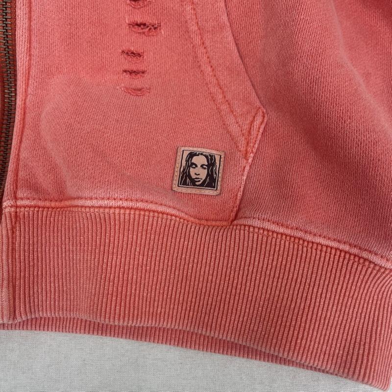 エックスガール X-girl パーカー 長袖 DISTRESSED ZIP UP SWEAT HOODIE ダメージ加工 パーカー 105262012002 M 橙 / オレンジ / orange レディース USED 古着 中古 50165163