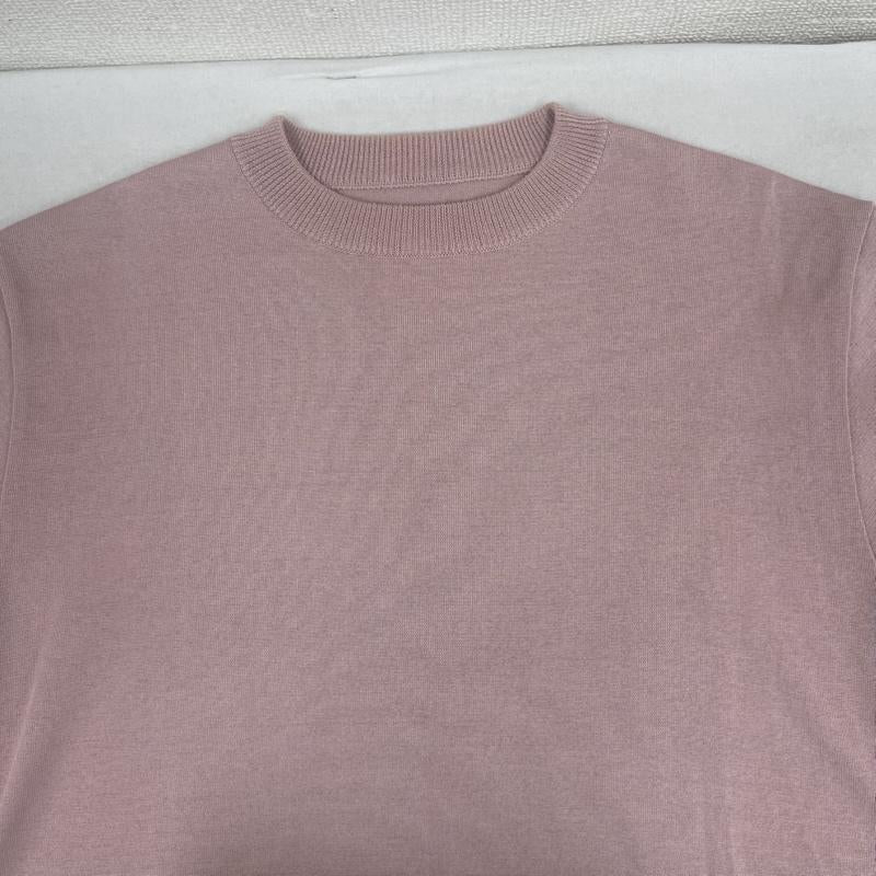 ユナイテッドトウキョウ UNITED TOKYO Tシャツ 半袖 日本製 18G天竺 クルーネック ニット Tシャツ カットソー 1 桃 / ピンク / pink メンズ USED 古着 中古 50165165