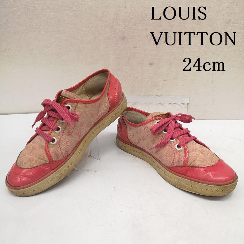 ルイヴィトン LOUIS VUITTON スニーカー スニーカー パテントレザー モノグラム キャンバス スニーカー 37.5 24.0cm 桃 / ピンク / pink レディース USED 古着 中古 50165169