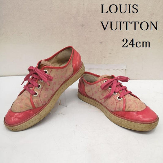 ルイヴィトン LOUIS VUITTON スニーカー スニーカー パテントレザー モノグラム キャンバス スニーカー 37.5 24.0cm 桃 / ピンク / pink レディース USED 古着 中古 50165169