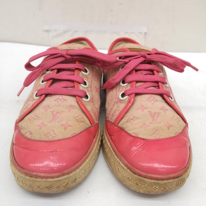 ルイヴィトン LOUIS VUITTON スニーカー スニーカー パテントレザー モノグラム キャンバス スニーカー 37.5 24.0cm 桃 / ピンク / pink レディース USED 古着 中古 50165169