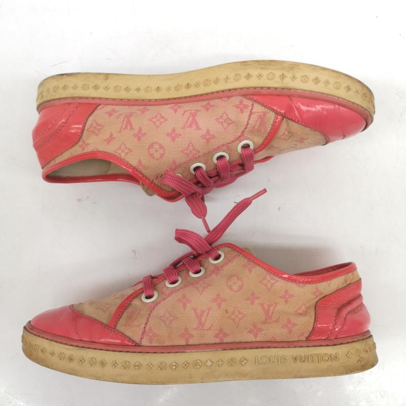 ルイヴィトン LOUIS VUITTON スニーカー スニーカー パテントレザー モノグラム キャンバス スニーカー 37.5 24.0cm 桃 / ピンク / pink レディース USED 古着 中古 50165169