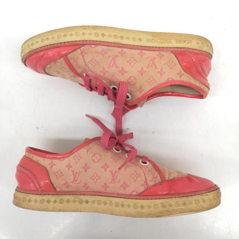 ルイヴィトン LOUIS VUITTON スニーカー スニーカー パテントレザー モノグラム キャンバス スニーカー 37.5 24.0cm 桃 / ピンク / pink レディース USED 古着 中古 50165169