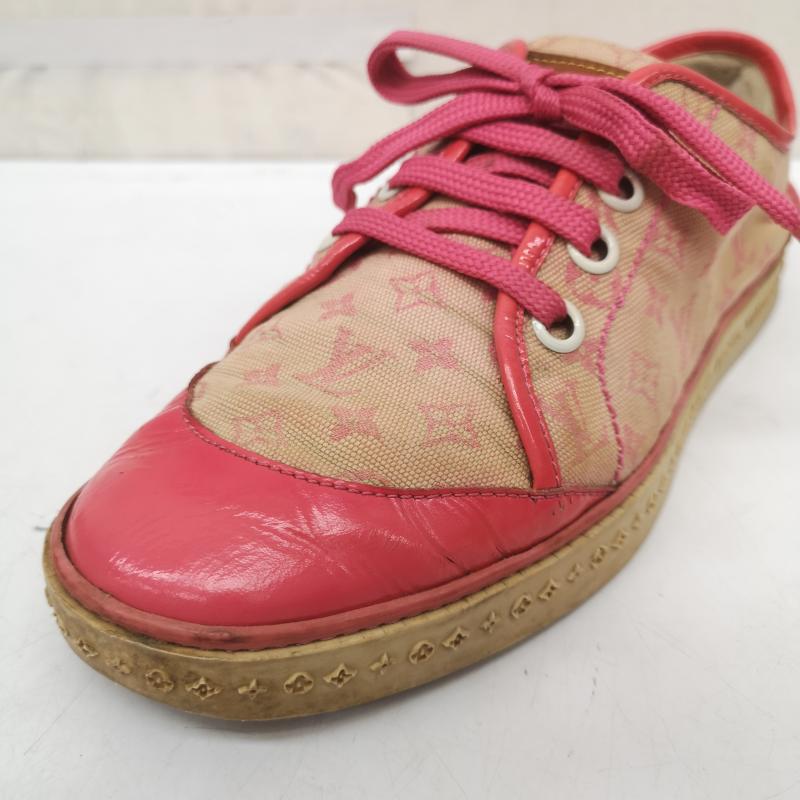 ルイヴィトン LOUIS VUITTON スニーカー スニーカー パテントレザー モノグラム キャンバス スニーカー 37.5 24.0cm 桃 / ピンク / pink レディース USED 古着 中古 50165169