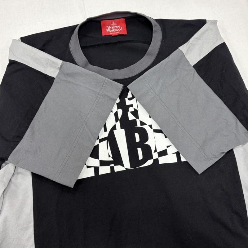 ヴィヴィアン ウエストウッド レッドレーベル Vivienne Westwood red label Tシャツ 半袖 半袖 オーバーサイズ グラフィック ロゴ プリント Tシャツ ORB オーブ 00サイズ 0 ロゴ、文字 X プリント 黒 / ブラック / black X 灰 / グレー / gray X 白 / ホワイト / white レディース USED 古着 中古 50165170