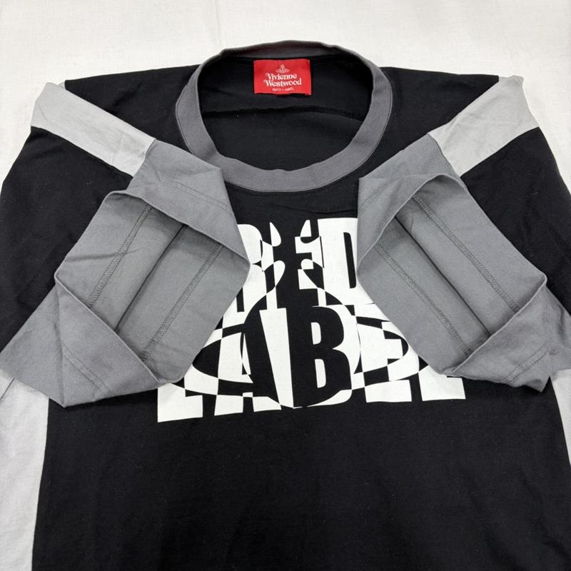 ヴィヴィアン ウエストウッド レッドレーベル Vivienne Westwood red label Tシャツ 半袖 半袖 オーバーサイズ グラフィック ロゴ プリント Tシャツ ORB オーブ 00サイズ 0 ロゴ、文字 X プリント 黒 / ブラック / black X 灰 / グレー / gray X 白 / ホワイト / white レディース USED 古着 中古 50165170