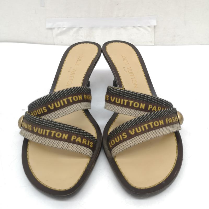 ルイヴィトン LOUIS VUITTON サンダル サンダル クロス ストラップ ヒール サンダル 37 23.5cm レディース USED 古着 中古 50165171