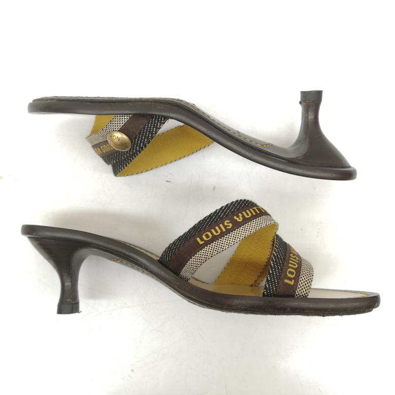 ルイヴィトン LOUIS VUITTON サンダル サンダル クロス ストラップ ヒール サンダル 37 23.5cm レディース USED 古着 中古 50165171
