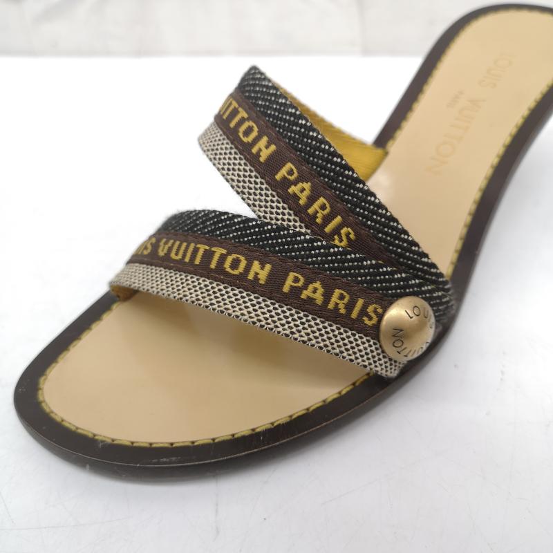ルイヴィトン LOUIS VUITTON サンダル サンダル クロス ストラップ ヒール サンダル 37 23.5cm レディース USED 古着 中古 50165171