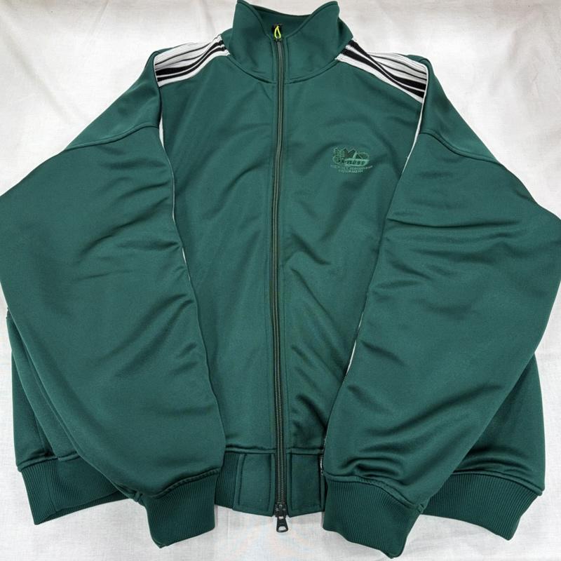 イズネス is-ness ジャケット、上着 ジャケット、ブレザー 23aw トラックジャケット アクションプリーツ ダブルジップ ブルゾン 1005SSCSJK01 ロゴ 刺繍 L ロゴ、文字 X 刺繍 緑 / グリーン / green X 白 / ホワイト / white X 黒 / ブラック / black メンズ USED 古着 中古 50165172