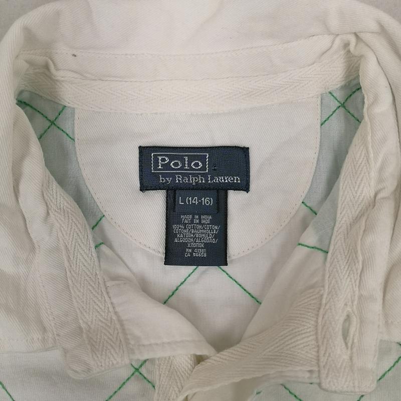 ポロバイラルフローレン Polo by RALPH LAUREN ポロシャツ 半袖 ボーダー柄 ビッグポニー スリット ラガーシャツ 半袖ポロシャツ L 緑 / グリーン / green メンズ USED 古着 中古 50165174