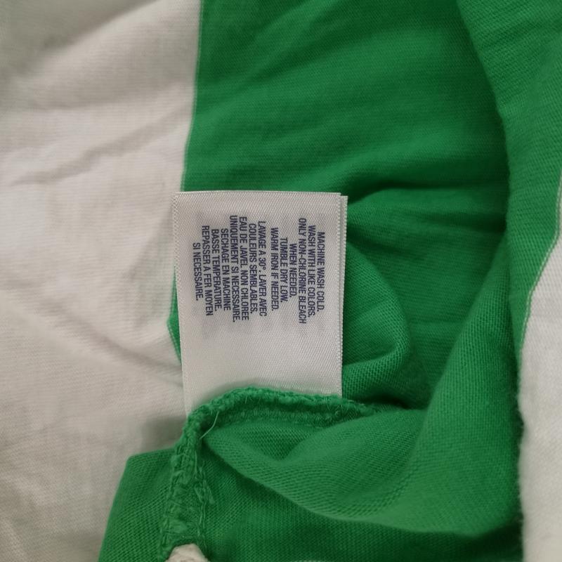 ポロバイラルフローレン Polo by RALPH LAUREN ポロシャツ 半袖 ボーダー柄 ビッグポニー スリット ラガーシャツ 半袖ポロシャツ L 緑 / グリーン / green メンズ USED 古着 中古 50165174