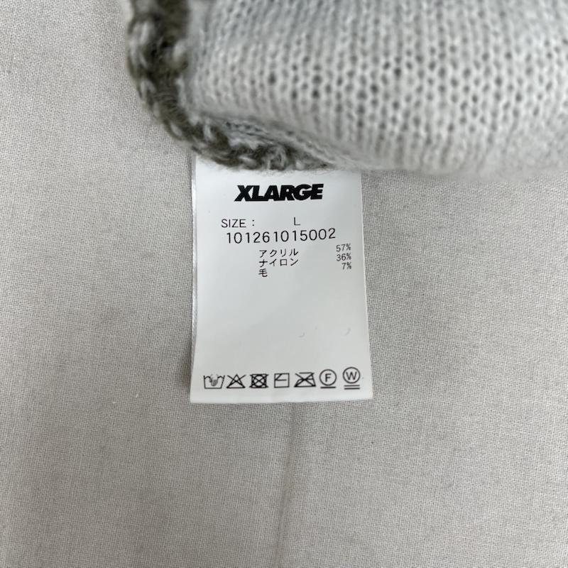 エクストララージ XLARGE パーカー 長袖 JACQUARD FUZZY ZIP UP HOODED SWEATER パーカー 101261015002 L カーキオリーブ / カーキオリーブ / メンズ USED 古着 中古 50165185