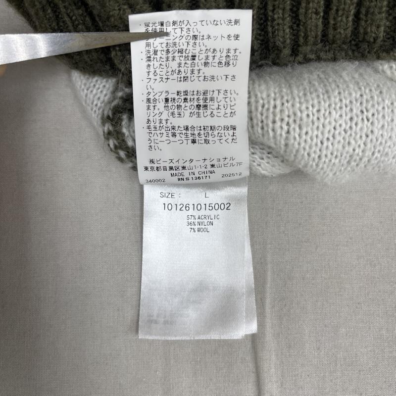 エクストララージ XLARGE パーカー 長袖 JACQUARD FUZZY ZIP UP HOODED SWEATER パーカー 101261015002 L カーキオリーブ / カーキオリーブ / メンズ USED 古着 中古 50165185