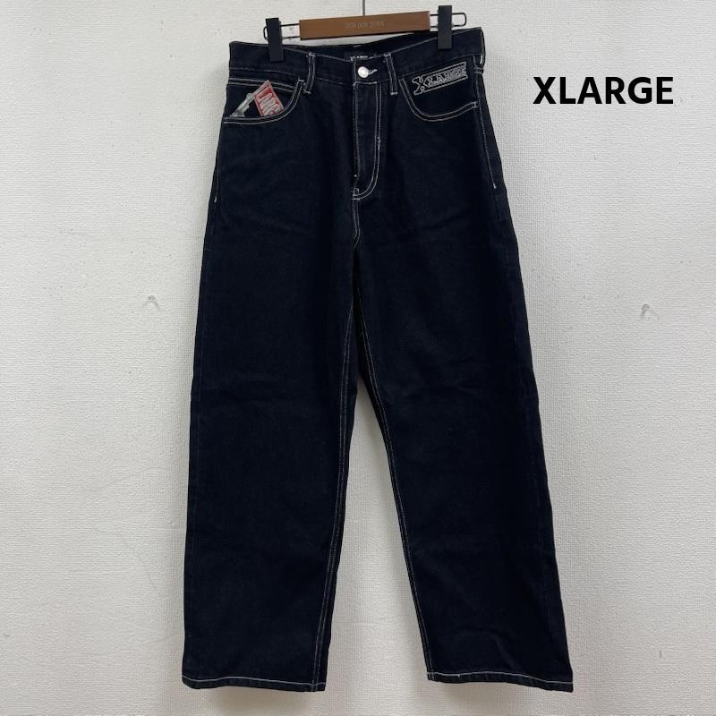 エクストララージ XLARGE パンツ デニム、ジーンズ EMBROIDERED DENIM PANTS 刺繍 ワイドデニム パンツ 101262031010 30インチ 黒 / ブラック / black メンズ USED 古着 中古 50165188