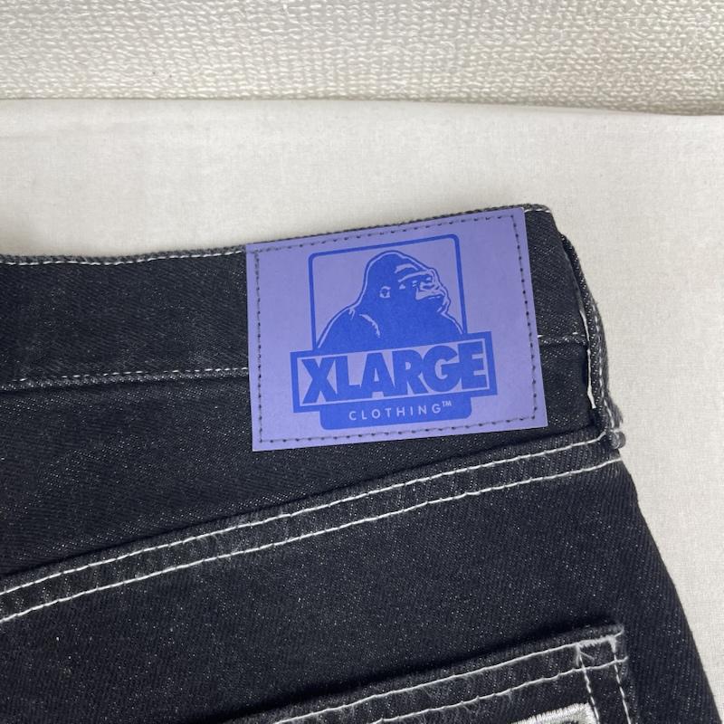 エクストララージ XLARGE パンツ デニム、ジーンズ EMBROIDERED DENIM PANTS 刺繍 ワイドデニム パンツ 101262031010 30インチ 黒 / ブラック / black メンズ USED 古着 中古 50165188