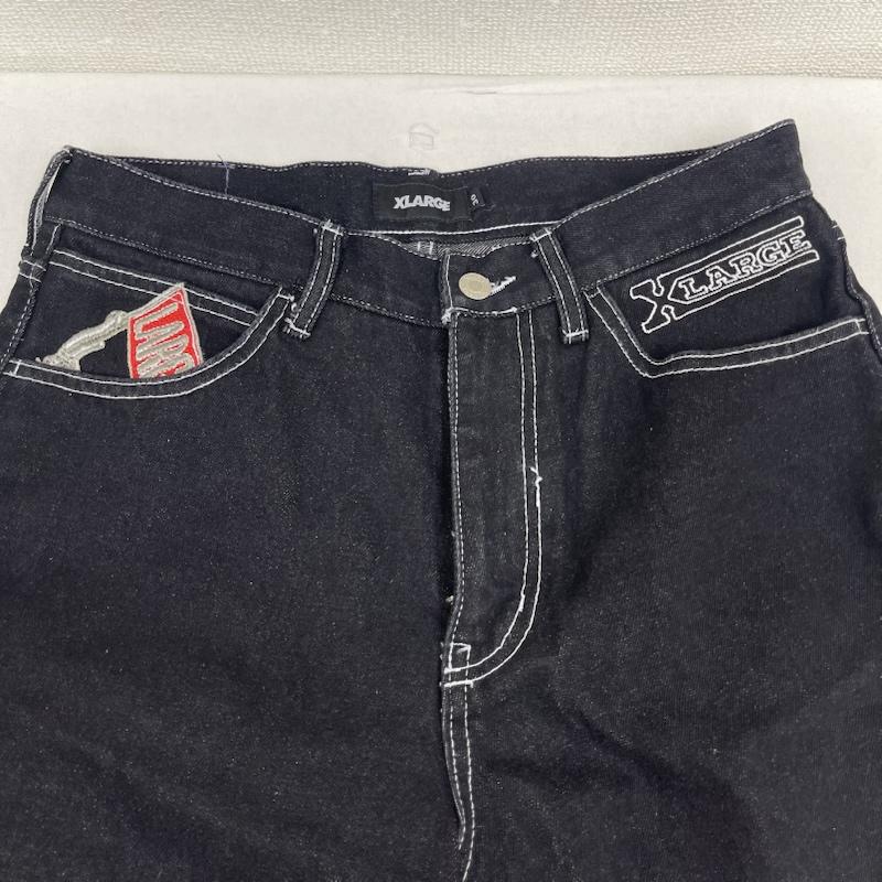 エクストララージ XLARGE パンツ デニム、ジーンズ EMBROIDERED DENIM PANTS 刺繍 ワイドデニム パンツ 101262031010 30インチ 黒 / ブラック / black メンズ USED 古着 中古 50165188
